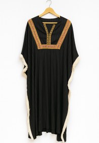 تصویر پیراهن بلند دخترانه تابستانی یقه گرد طرحدار 