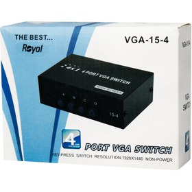 تصویر دیتا سوییچ چهار پورت VGA رویال VGA 4 to 1 switch royal