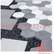 تصویر موزائیک بتن اکسپوز شش ضلعی آوین 