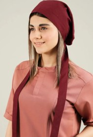 تصویر کلاه جراحی کراواتی زرشکی 