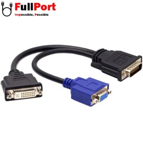 تصویر مبدل (59Pin)DVI به VGA DMS-59 DVI(59Pin) to Dual VGA Splitter Converter