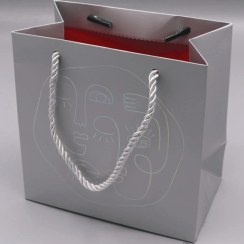 تصویر ساک دستی | ساک کادویی مقوایی-کد A03-رنگ نقره ای-طلاکوب 