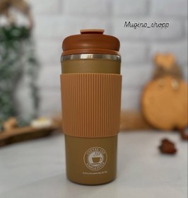 تصویر تراولماگ دور سیلیکونی کافی - طلایی coffee