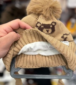 تصویر کلاه شال بچگانه رینگی طرح تدی 