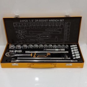 تصویر جعبه بکس ۲۴ پارچه دینگی / دینگشی “۱/۲ DINGQI 14001 DINGQI 14001 Ratchet Wrench And Sockets Set 24 PCS