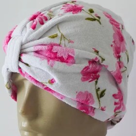 تصویر حوله کلاهی با الیاف طبیعی مهبافت مدل فلورا 