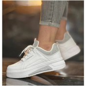 تصویر کتانی دخترانه سوپتیم مدل جدید با زیره PU رنگ سفید و کرم 