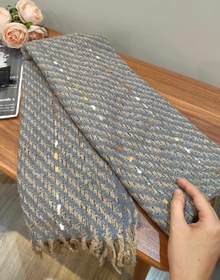 تصویر شال موهر خطی - نیلی 