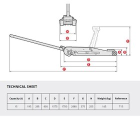 تصویر جک سوسماری 15 تن مگا MEGA مدل T15 Mega Trolley Jack 15 tonn Model T15