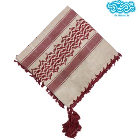 تصویر چفیه عربی استخوانی قرمز کد 006 