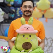 تصویر عروسک پتو بالشتی آووکادو کلاه خرگوشی 