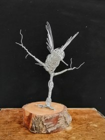 تصویر مجسمه فلزی تزینی پرنده Bird decorative metal sculpture