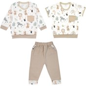 تصویر ست نوزادی سه تکه کاکتوس سپیدپوش کد 1404033103 