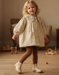 تصویر پالتو پینترسی داخل خز یقه گلدوزی 