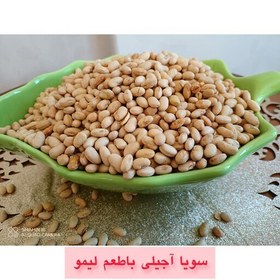 تصویر سویا آجیلی اعلاء تفت داده شده ( بسته 250 گرمی) طعم دار شده با طعم لیمو ترد و خوشمزه 