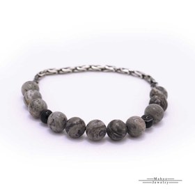 تصویر دستبند نقره کد B0166 