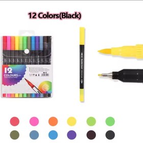 تصویر راپید براش 12 رنگ روان نویس نوک نمدی نوک براش و 0.4 میل پایه آب