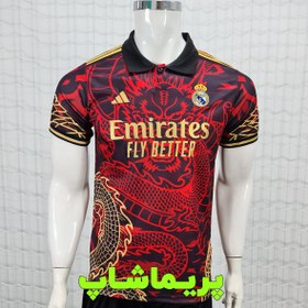 تصویر کیت کانسپت رئال مادرید طرح دراگون قرمز - L Real Madrid Concept Kit Red Dragon Design