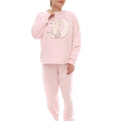 تصویر ست بلوز شلوار طرح پیشی صورتی زنانه UP2FASHION 