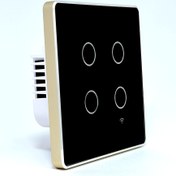 تصویر کلید لمسی چهارپل هوشمند هوش ایران قاب دورفلزی (wifi) دار 