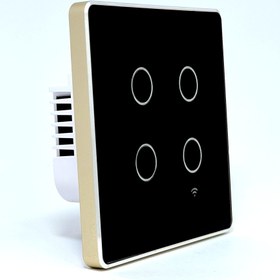 تصویر کلید لمسی چهارپل هوشمند هوش ایران فریم فلزی 