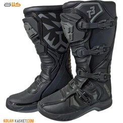 تصویر بوت موتور سواری کراسی تایگر رنگ مشکی مدل T3 Cross Tiger Motorcycle Boots Model T3 Black Red