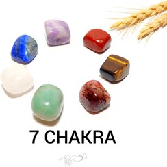 تصویر پگ سنگ های معدنی و اصل تامبل و راف هفت چاکرا اورجینال - ویژه کرم 7CHAKRA tambl stone