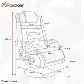 تصویر صندلی گیمینگ X Rocker Pro 4.1 با سیستم صوتی بی‌سیم و ساب‌ووفر – تجربه‌ای بی‌نظیر از بازی و سرگرمی 