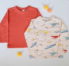 تصویر بلوز نخی نوزادی برند او وی اس مناسب 12 تا 24 ماهه OVS brand baby cotton blouse suitable for 12 to 24 months