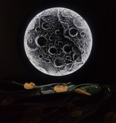 تصویر تابلو ماه برجسته تکسچر 