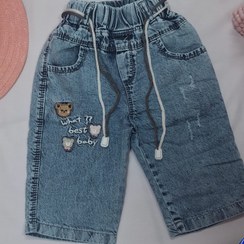 تصویر شلوارک لی آبی دخترانه 