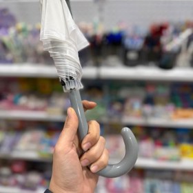 تصویر چتر ساده پاستلی طوسی 