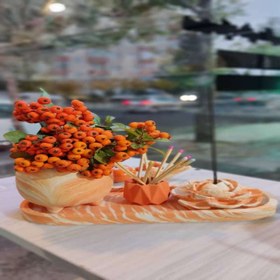 تصویر ست دکوری سفیدنارنجی