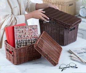 تصویر سبد حصیری ست درب باکس ۳ سایز کیانا 