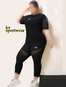 تصویر ست تیشرت شلوار سایز بزرگ ورزشی زنانه UNDER ARMOUR UNDER ARMOUR womens large size sports tshirt pants set