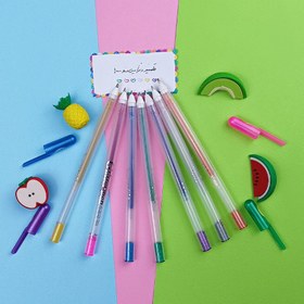 تصویر خودکار اکلیلی 7 رنگ glitter pen 