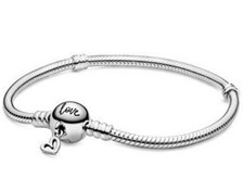 تصویر دستبندمفتولی قلب‌دار دقایق پاندورا 