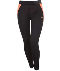 تصویر لگینگ زنانه ورزشی مشکی گلبهی فسفری RNS 