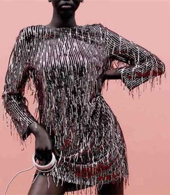 تصویر پیراهن مجلسی پولکی زنانه 