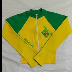 تصویر سویشرت کراپ برزیلی زیپ دار 