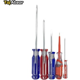 تصویر مجموعه 5 عددی پیچ گوشتی و فازمتر توسن مدل T90N-SB5S Tosan T90N-SB5S Set Screwdriver and Voltage Tester 5 PCS