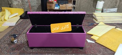 تصویر پاف سه نفره باکسدار پارچه دررنگ بندی متنوع 