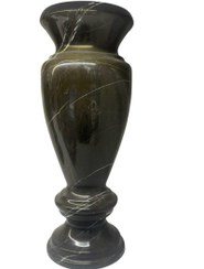 تصویر گلدان سنگی مرمر مشکی دکوری 