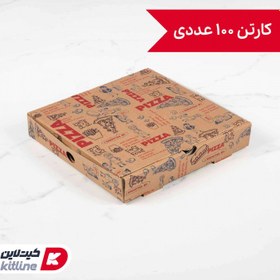 تصویر جعبه پیتزا 20 مقوای دوبلکس – تک رنگ 