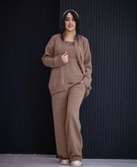 تصویر ست سه تیکه بافت زنانه کد ۳۰۰ ظرفیت ۳۶ تا ۴۸ 