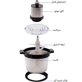تصویر خردکن دانمور مدل DR1008 ظرفیت ۸ لیتر با کاسه استیل