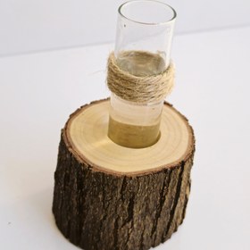 تصویر گلدان تنه درختی 