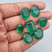 تصویر پک ۷ عدد سنگ زمرد بزریلی سنتتیک تراش جواهری 