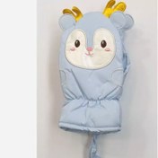 تصویر دستکش زمستانی کودک رنگ آبی 