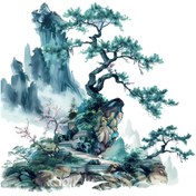 تصویر لیبل DTF یا برچسب حرارتی اتویی لباس مدل منظره 